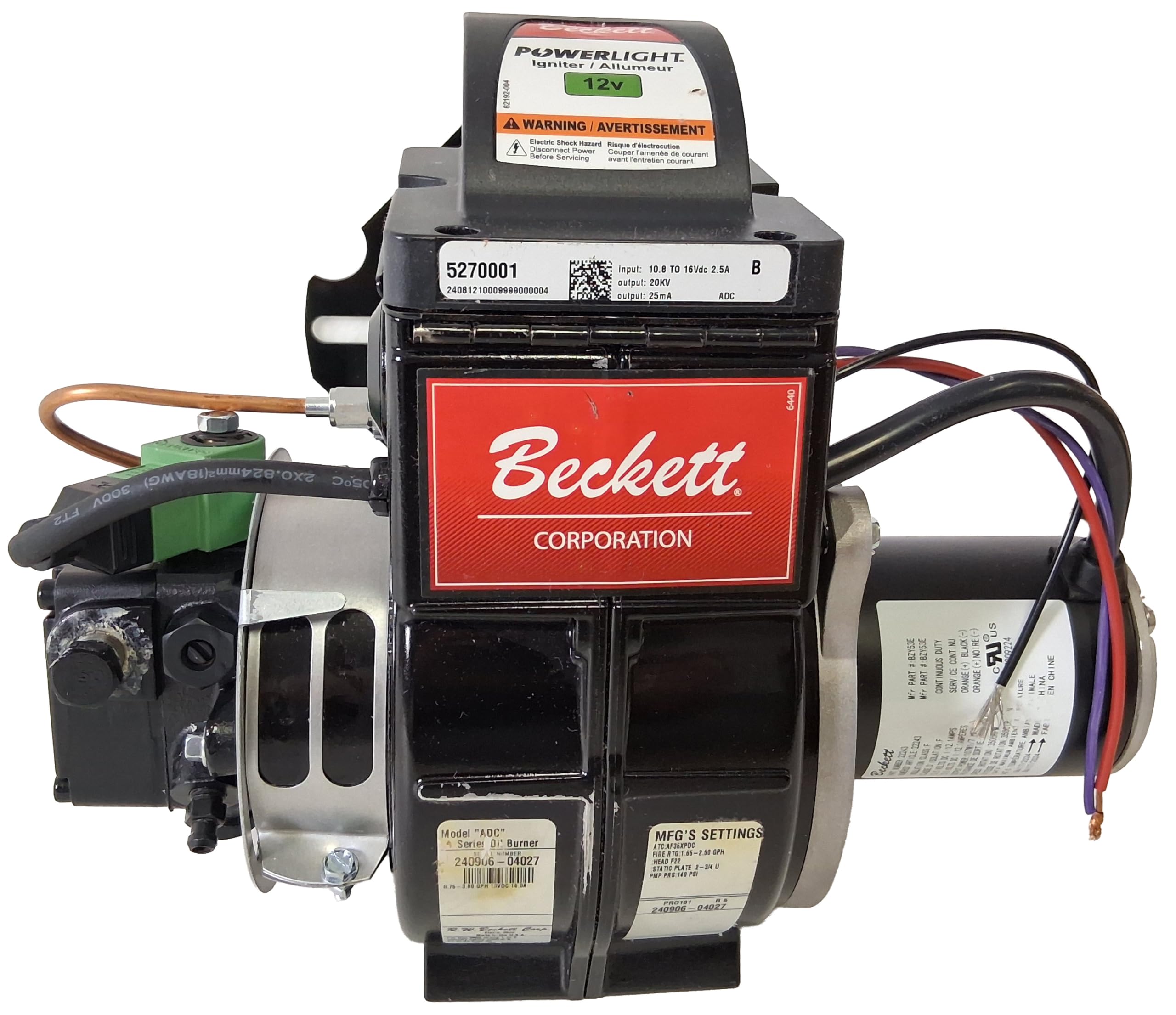 Amazon.com: Genuine OEM BECKETT ADC Oil Burner Assembly 14VDC